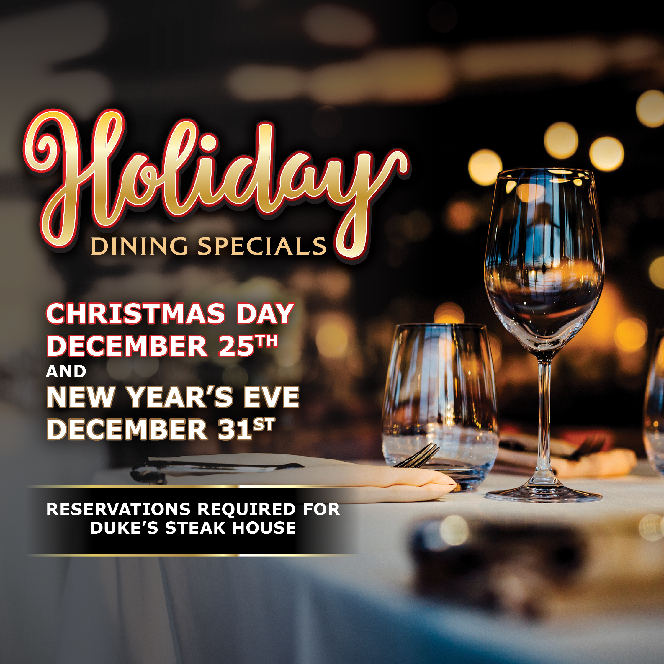 holiday dining specials at legends bay casino