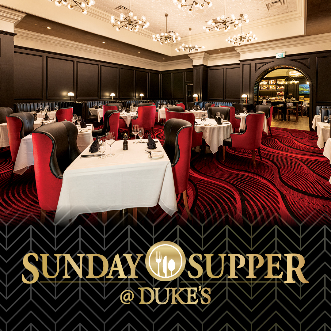 Sunday Supper at Dukes Graphic at Legends Bay Casino